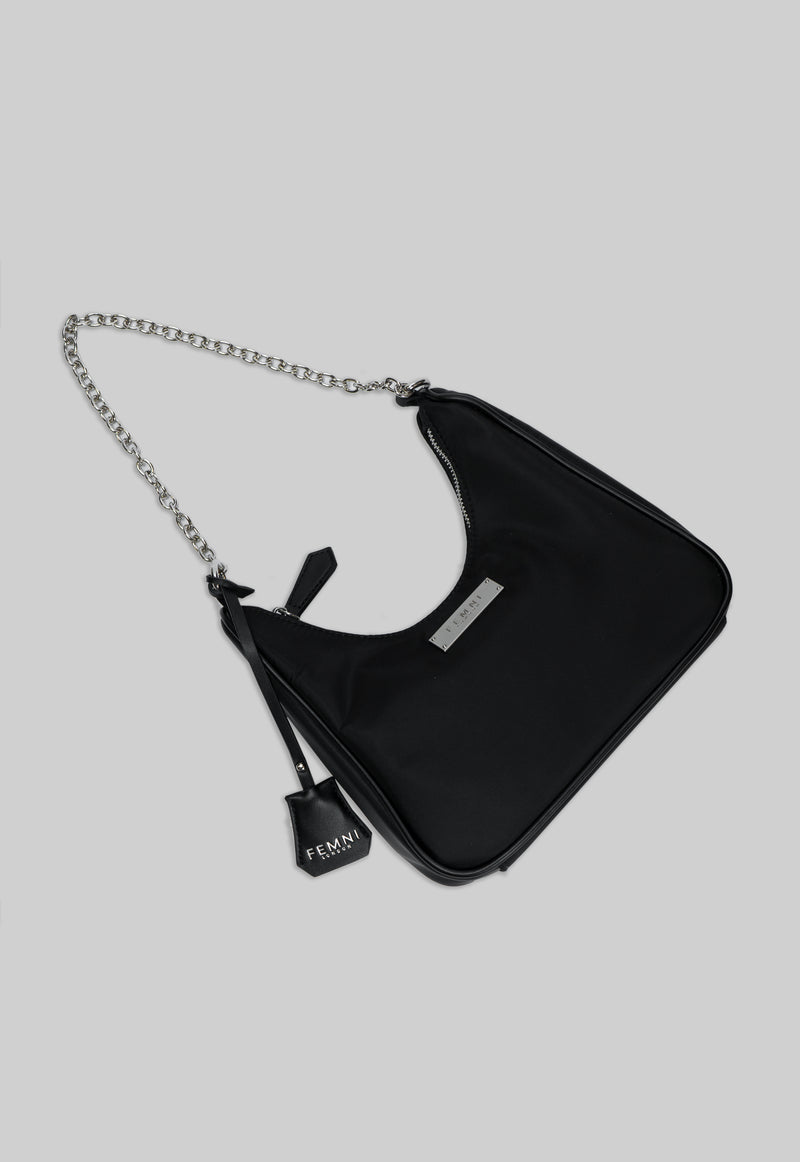 Nylon Multi Pouch Crossbody Bag - Black